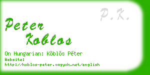 peter koblos business card