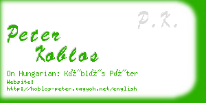 peter koblos business card